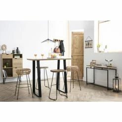 Top 10 🌟 MILIBOO Table De Bar En Manguier Massif Et Métal Noir L120 Cm VIJAY - Bois Clair / Noir 🥰 -Table haute Boutique 17943799 5