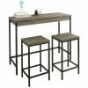 Meilleur prix 😉 Lot Table Et Tabourets De Bar De Style Industriel Ensemble Table De Bar + 2 Tabourets,SoBuy 🌟 -Table haute Boutique 18212619 1