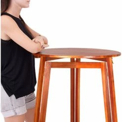 Sortie 😍 DEUBA Table Haute Pliable En Bois Massif Naturel 110cm Hauteur Ø 78 Cm Bar Fête Bistrot Jardin évènements Anniversaire ❤️ -Table haute Boutique 18473119 4
