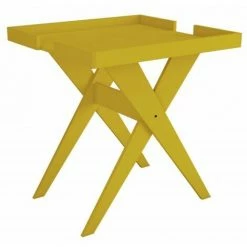 Meilleure vente 🤩 BEAUX MEUBLES PAS CHERS Table Bar Jaune 56 X 53 Cm 🤩