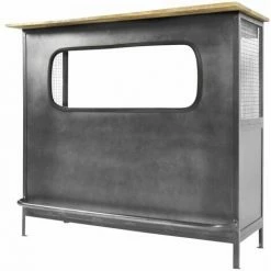 Les meilleures critiques de 🎁 MADE IN MEUBLES Meuble Bar En Métal Gris Arsène - Gris 🔔 -Table haute Boutique 18777490 4