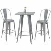 Grosses soldes 🤩 Set Table Mange-depout + 2x Tabouret De Bar HHG-866, Chaise/table De Bar, Design Industriel ~ Gris 🔔 -Table haute Boutique 18941816 1