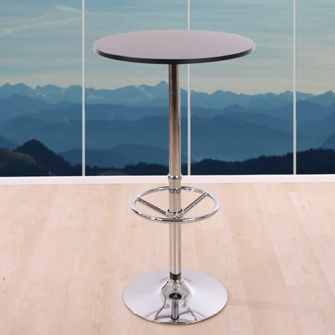 Acheter 🌟 HHG Table De Bar / Table Haute Bari, Ronde, Avec Repose-pied, 109x60x60cm, Noir 😀 4 Acheter 🌟 HHG Table De Bar / Table Haute Bari, Ronde, Avec Repose-pied, 109x60x60cm, Noir 😀 – Image 2