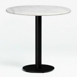 Sortie 💯 Table De Bar Ronde En Marbre Chack SKLUM Marbre - Ø60 Cm Blanc 🌟