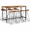 Offres 🎉 VidaXL Ensemble De Bar 7 Pcs Bois De Récupération Et Cuir Véritable - Multicolore 💯 -Table haute Boutique 19518965 1