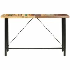 Offres 🎉 VidaXL Ensemble De Bar 7 Pcs Bois De Récupération Et Cuir Véritable - Multicolore 💯 -Table haute Boutique 19518965 3