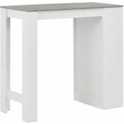 Meilleure vente 🌟 YOUTHUP Table De Bar Avec étagère Blanc 110x50x103 Cm ⭐ -Table haute Boutique 19532901 3