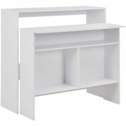 Coupon 🎁 YOUTHUP Table De Bar Avec 2 Dessus De Table Blanc 130 X 40 X 120 Cm ⌛