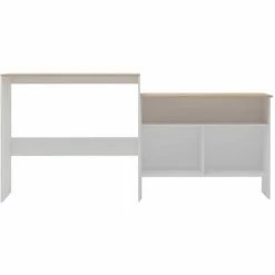 Bon marché ⌛ YOUTHUP Table De Bar Avec 2 Dessus De Table Blanc Et Chêne 130x40x120cm 💯 9 Bon marché ⌛ YOUTHUP Table De Bar Avec 2 Dessus De Table Blanc Et Chêne 130x40x120cm 💯 -Table haute Boutique 19532908 3