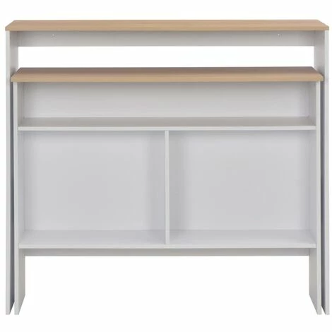 Bon marché ⌛ YOUTHUP Table De Bar Avec 2 Dessus De Table Blanc Et Chêne 130x40x120cm 💯 6 Bon marché ⌛ YOUTHUP Table De Bar Avec 2 Dessus De Table Blanc Et Chêne 130x40x120cm 💯 – Image 4