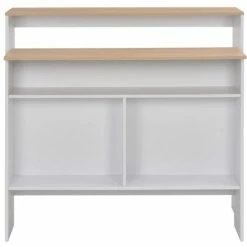 Bon marché ⌛ YOUTHUP Table De Bar Avec 2 Dessus De Table Blanc Et Chêne 130x40x120cm 💯 11 Bon marché ⌛ YOUTHUP Table De Bar Avec 2 Dessus De Table Blanc Et Chêne 130x40x120cm 💯 -Table haute Boutique 19532908 5