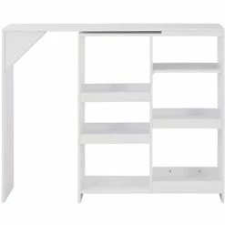 Top 10 🧨 YOUTHUP Table De Bar Avec Tablette Amovible Blanc 138 X 40 X 120 Cm 👏 -Table haute Boutique 19532911 2