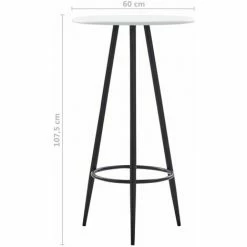 Tout neuf 🎉 YOUTHUP Table De Bar Blanc 60 X 107,5 Cm MDF 🛒 -Table haute Boutique 19533284 4