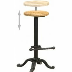 Sortie 😀 YOUTHUP Chaises De Bar 2 Pcs Bois De Manguier Solide 🎁 9 Sortie 😀 YOUTHUP Chaises De Bar 2 Pcs Bois De Manguier Solide 🎁 -Table haute Boutique 19547784 3