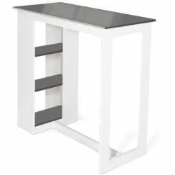 Meilleure affaire 🛒 IDMARKET Table De Bar BARTH 2 à 4 Personnes Ajourée Bois Blanc Plateau Gris - Gris 😉 9 Meilleure affaire 🛒 IDMARKET Table De Bar BARTH 2 à 4 Personnes Ajourée Bois Blanc Plateau Gris - Gris 😉 -Table haute Boutique 19630088 3