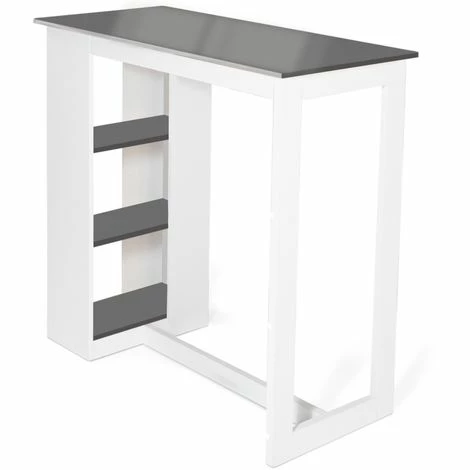 Meilleure affaire 🛒 IDMARKET Table De Bar BARTH 2 à 4 Personnes Ajourée Bois Blanc Plateau Gris - Gris 😉 5 Meilleure affaire 🛒 IDMARKET Table De Bar BARTH 2 à 4 Personnes Ajourée Bois Blanc Plateau Gris - Gris 😉 – Image 3