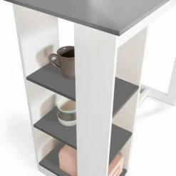 Meilleure affaire 🛒 IDMARKET Table De Bar BARTH 2 à 4 Personnes Ajourée Bois Blanc Plateau Gris - Gris 😉 10 Meilleure affaire 🛒 IDMARKET Table De Bar BARTH 2 à 4 Personnes Ajourée Bois Blanc Plateau Gris - Gris 😉 -Table haute Boutique 19630088 4