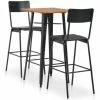 Top 10 🤩 ASUPERMALL Mobilier De Bar 3 Pcs Acier Noir 🎉 -Table haute Boutique 19768163 1