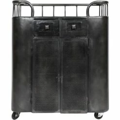 Promo ⌛ MADE IN MEUBLES Bar à Roulettes En Métal Noir Paco - Noir ❤️