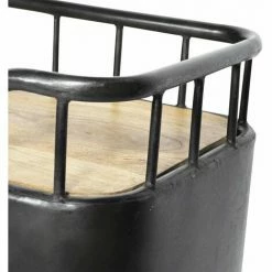 Promo ⌛ MADE IN MEUBLES Bar à Roulettes En Métal Noir Paco - Noir ❤️ -Table haute Boutique 19805725 4