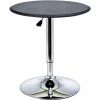 Meilleure affaire 😉 HOMCOM Table De Bar Table Bistro Chic Style Contemporain Table Ronde Hauteur Réglable 67-93 Cm Ø 63 Cm Plateau Pivotant 360° Métal Chromé PVC Noir 🎉 -Table haute Boutique 19842650 1
