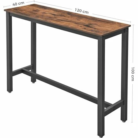 Vente flash ✔️ VASAGLE Table De Bar, Table Haute Fine, Table De Cuisine, Table De Salle à Manger, Avec Cadre Métallique Robuste, 120 X 40 X 100 Cm, Montage Facile, Marron Rustique Et Noir Par SONGMICS LBT12X - Marron Rustique Et Noir 🤩 7 Vente flash ✔️ VASAGLE Table De Bar, Table Haute Fine, Table De Cuisine, Table De Salle à Manger, Avec Cadre Métallique Robuste, 120 X 40 X 100 Cm, Montage Facile, Marron Rustique Et Noir Par SONGMICS LBT12X - Marron Rustique Et Noir 🤩 – Image 5