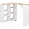 Budget 💯 ASUPERMALL Table De Bar Avec Tablette Amovible Blanc 138 X 40 X 120 Cm 🎁 1 Budget 💯 ASUPERMALL Table De Bar Avec Tablette Amovible Blanc 138 X 40 X 120 Cm 🎁 -Table haute Boutique 19907434 1