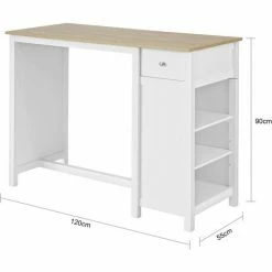 Tout neuf 🛒 Table Haute De Bar Table De Cuisine Mange-Debout– Blanc Lxlxh 120x55x90cm,SoBuy FWT64-WN 😀 9 Tout neuf 🛒 Table Haute De Bar Table De Cuisine Mange-Debout– Blanc Lxlxh 120x55x90cm,SoBuy FWT64-WN 😀 -Table haute Boutique 20801398 3