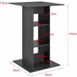 Meilleure vente 😀 Table De Bar Visby 3 Étagères 70 X 70 X 110 Cm Gris Foncé [en.casa] 🧨 -Table haute Boutique 20890115 3
