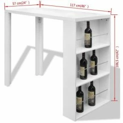Offres ⭐ ASUPERMALL Table De Bar MDF Avec Casier A Bouteilles Blanc Haut Brillance 👍 8 Offres ⭐ ASUPERMALL Table De Bar MDF Avec Casier A Bouteilles Blanc Haut Brillance 👍 -Table haute Boutique 21369655 2