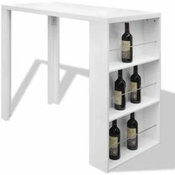 Offres ⭐ ASUPERMALL Table De Bar MDF Avec Casier A Bouteilles Blanc Haut Brillance 👍 9 Offres ⭐ ASUPERMALL Table De Bar MDF Avec Casier A Bouteilles Blanc Haut Brillance 👍 -Table haute Boutique 21369655 3
