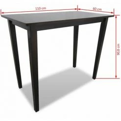 Sortie 🔥 ASUPERMALL Table De Bar En Bois Marron ⌛ -Table haute Boutique 21369694 4