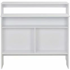 Vente flash 😀 ASUPERMALL Table De Bar Avec 2 Dessus De Table Blanc 130 X 40 X 120 Cm ✔️ -Table haute Boutique 21371439 4