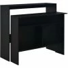Vente flash 🥰 ASUPERMALL Table De Bar Avec 2 Dessus De Table Noir 130 X 40 X 120 Cm 👏 -Table haute Boutique 21371441 1