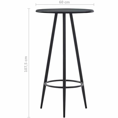 Coupon ❤️ ASUPERMALL Table De Bar Noir 60x107,5 Cm MDF 🎉 6 Coupon ❤️ ASUPERMALL Table De Bar Noir 60x107,5 Cm MDF 🎉 – Image 4