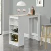 Meilleure vente 🔥 Table De Bar Kouvola 110 X 50 X 103 Cm Blanc Effet Chêne [en.casa] 👍 -Table haute Boutique 21612989 1