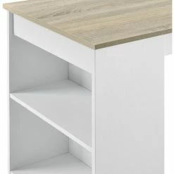 Meilleure vente 🔥 Table De Bar Kouvola 110 X 50 X 103 Cm Blanc Effet Chêne [en.casa] 👍 -Table haute Boutique 21612989 5