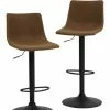 Budget 👍 MADE IN MEUBLES Chaise De Bar Réglable Avec Pied Central (lot De 2) - Marron 💯 2 Budget 👍 MADE IN MEUBLES Chaise De Bar Réglable Avec Pied Central (lot De 2) - Marron 💯 -Table haute Boutique 22777667 1