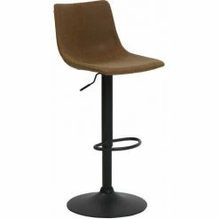 Budget 👍 MADE IN MEUBLES Chaise De Bar Réglable Avec Pied Central (lot De 2) - Marron 💯 -Table haute Boutique 22777667 3