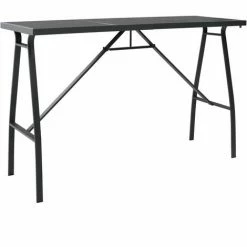 Tout neuf ✨ ASUPERMALL Table De Bar De Jardin Noir 180x60x110 Cm Verre Trempe 🌟