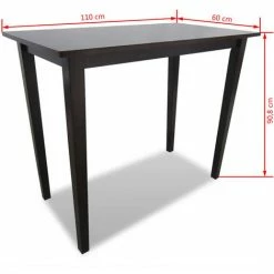 Budget 🧨 Topdeal Table De Bar En Bois Marron ⌛ -Table haute Boutique 23021148 4