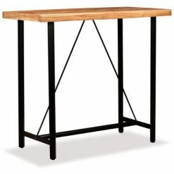 Coupon 🧨 Topdeal Table De Bar Bois Massif D'acacia 120x60x107 Cm 🎁