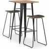 Meilleure affaire ✨ Topdeal Mobilier De Bar 3 Pcs Acier Noir 💯 -Table haute Boutique 23124125 1