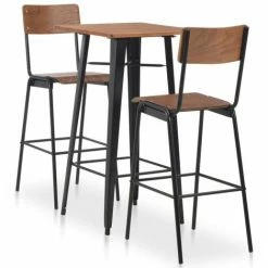 Les meilleures critiques de 💯 Topdeal Mobilier De Bar 3 Pcs Acier Marron Noir ✨