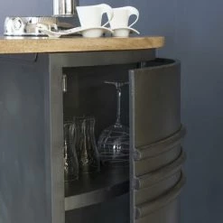 De gros ✔️ MADE IN MEUBLES Table Haute En Métal Locker - Gris 🌟 -Table haute Boutique 23185129 4