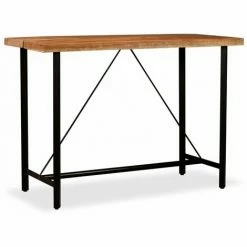 Vente flash 🛒 ASUPERMALL Table De Bar Bois Massif D'Acacia 150x70x107 Cm ✨