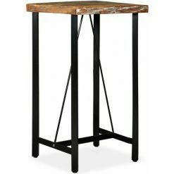 Vente flash 🧨 ASUPERMALL Table De Bar Bois De Recuperation Massif 60 X 60 X 107 Cm 👏 -Table haute Boutique 23185932 5