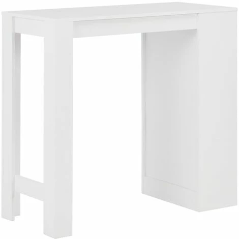 Nouveau 🎉 ASUPERMALL Table De Bar Avec Etagere Blanc 110x50x103 Cm 🛒 6 Nouveau 🎉 ASUPERMALL Table De Bar Avec Etagere Blanc 110x50x103 Cm 🛒 – Image 4