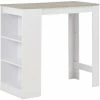 Nouveau 🎁 ASUPERMALL Table De Bar Avec Etagere Blanc 110x50x103 Cm ⭐ -Table haute Boutique 23186313 1
