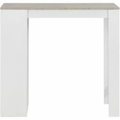 Nouveau 🎁 ASUPERMALL Table De Bar Avec Etagere Blanc 110x50x103 Cm ⭐ -Table haute Boutique 23186313 4